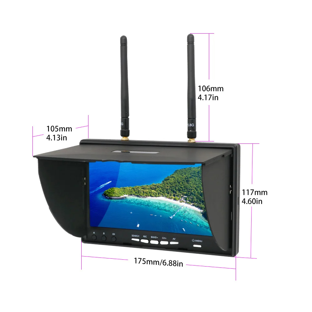 5,8 GHz FPV DVR LS5802D, 7-cal – Drone Controller Screen recenzja i cena